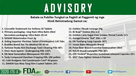 mga batas tungkol sa pasugalan at ipinagbabawal na gamot|FDA Advisory No.2021.